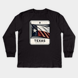 LoneStar Minimalist: Trendy Texas Independence day Kids Long Sleeve T-Shirt